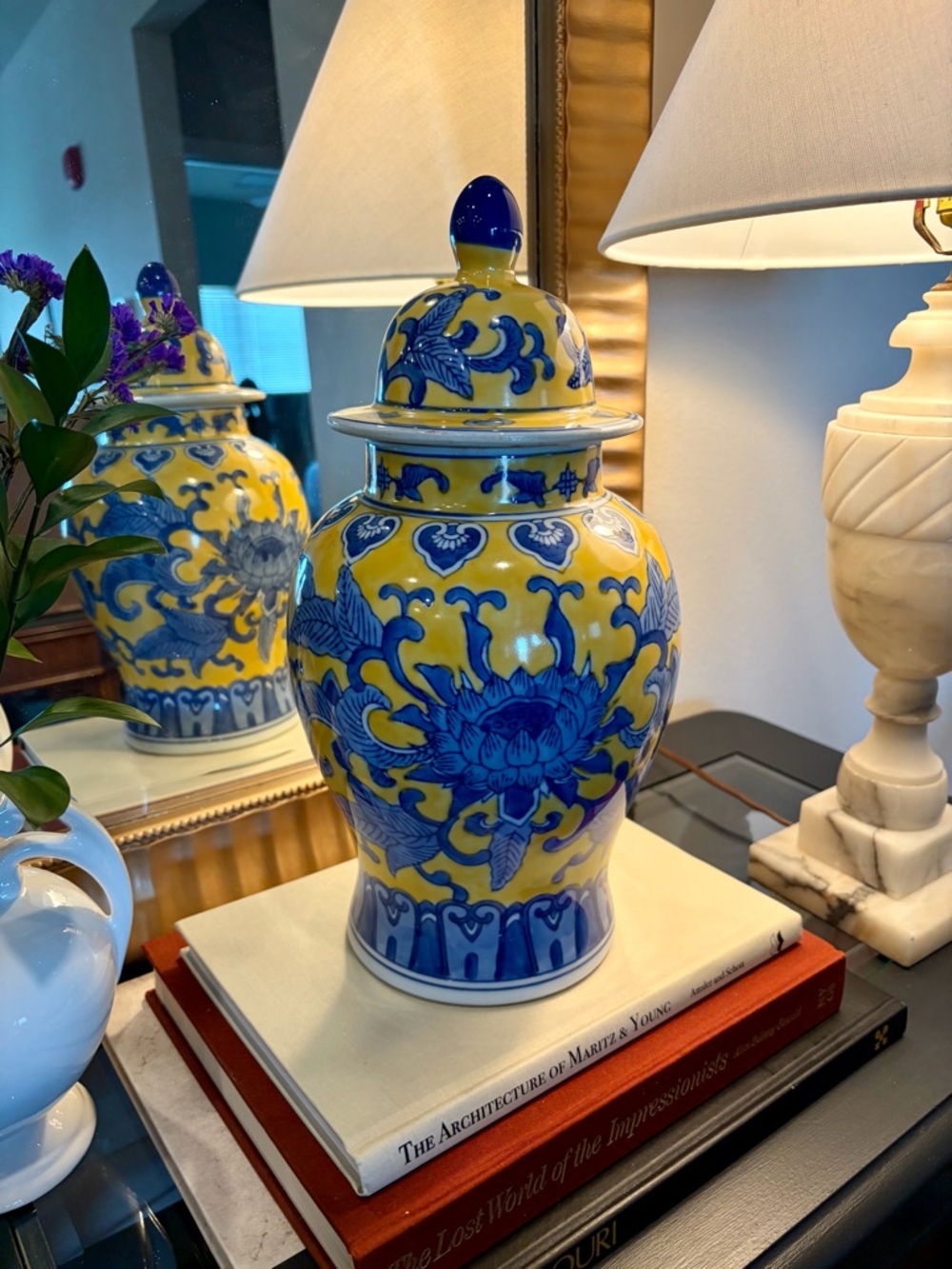 Vintage Large Chinoiserie Chinese Ginger Jar Asian Vase Jug Pot Oriental